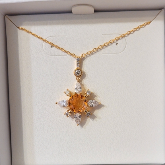 NIB Peach Ombre Crystal Necklace RBP 3025 - Picture 1 of 2